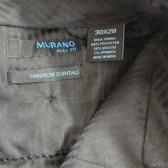 Black Murano Men's Alex Slim-Fit Flat-Front Dress Pants- Sz 30x28 - Picture 2 of 7